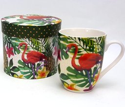 FLAMINGO - Hrnek porcelnov s dekorem 375ml v boxu