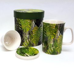 FOGLIE - Hrnek porcelnov se stkem a vkem 320ml v boxu