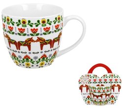 KONIKI ETNO - Hrnek porcelnov s dekorem v pebalu 460ml