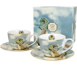 Monet Woman - Sada 2ks lek s podlkem 280ml porceln v boxu