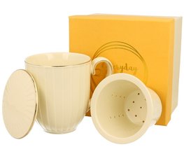 NINA - Porcelnov hrnek se stkem a vkem zdoben 410ml v boxu