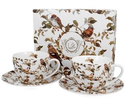 PTASZKI - Sada 2ks lek s podlkem porceln 90ml espresso v boxu