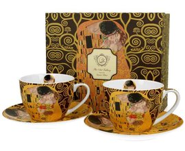 The Kiss Brown - Sada 2ks lek s podlkem 280ml porceln v boxu
