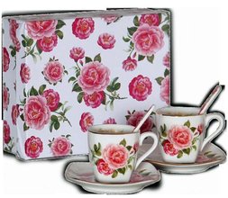 Sada 2ks porcelnov lek s podlkem 100ml v boxu - Rov re