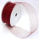 Stuha síťovaná barevná, šířka 5cm, délka 10m - Červená perleťová