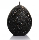 Svíčka vajíčko Egg in Spots 70x100mm - Černá