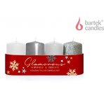 Svka Glamorous advent vlec 40x70mm, sada/4ks - Stbrn MIX