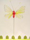 OT zápich motýl plast 5x9cm na drátku žlutý 1ks - 74982