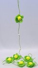 Girlanda 180cm 6x květ krep.papír zelená 76255