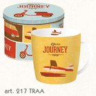 TRAA0217 Porcelnov hrnek 300ml s dekorem v plech. boxu - RETRO TRAVEL AIRPLANE