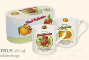 FRUS0612 Sada 2ks porcelnovch hrnek s dekorem ovoce v boxu - RETRO FRUITS