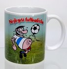 Porcelnov bl hrnek s celo obtiskem - Nejlep fotbalista