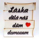 Devn deska 20x22cm bl s 3D npisem - Lska dl n dm domovem