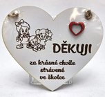 Devn srdko 12cm bl s npisem - Dkuji za krsn chvle strven ve kolce