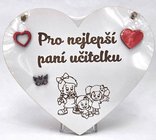 Devn srdko 22cm bl s npisem - Pro nejlep pan uitelku