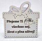 Drek velk devn 8cm s npisem - Pejeme Ti vechno nej - lhev myka