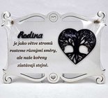 Devn deska strom s koeny v srdci 25x17cm s npisem - Rodina, je jako vtve strom