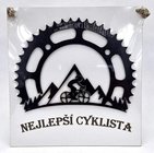 Deska devn 22x22cm s npisem - Nejlep cyklista ozuben kolo