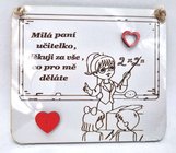 Devn destika mini 12x10cm bl - Mil pan uitelko, dkuji za ve - Dti v lavici