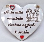 Devn srdko 22cm bl s npisem - Nae mil maminko, vechno nejlep k svtku