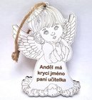 Devn andlek dt na zaven 10cm s npisem - ANDL M KRYC JMNO PAN UITELKA