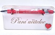 Devn destika s ervenou propiskou a npisem - Pan uitelce