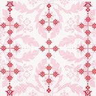 Ubrousek 33x33cm - Spring pattern red