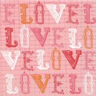 Ubrousek paprov s potiskem 33x33cm - Love,love,love