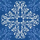 Ubrousek paprov s potiskem 33x33cm - Pattern tile blue