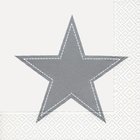 Ubrousek paprov s potiskem 33x33cm - Simply star white/silver