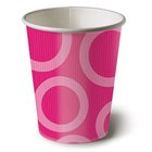 Kelímek papírový voskovaný 240ml party 1ks - Circle růžový