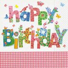 Ubrousek paprov s potiskem 33x33cm - Birthday greetings