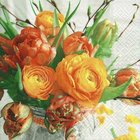 Ubrousky papírové s dekorem 33x33cm - Spring bouquet