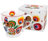 KOGUT LOWICKI - Porcelnov hrnek na stopce 380ml v boxu