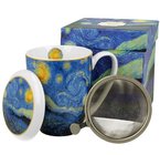 Starry Night - Hrnek porcelnov se stkem a vkem 320ml v boxu