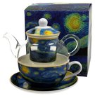 Starry Night - Sada porc. apo 200ml se sklennou konvikou 300ml a stkem v dekoru v boxu