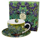 Irises - Porcelánový šálek s podšálkem 250ml s dekorem v boxu